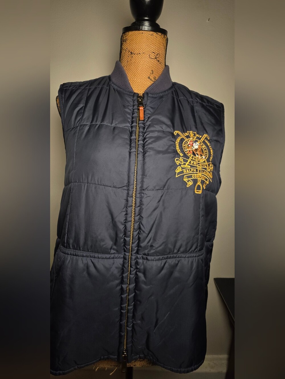 Ralph Lauren Navy Quilted Sleeveless Puffer Vest